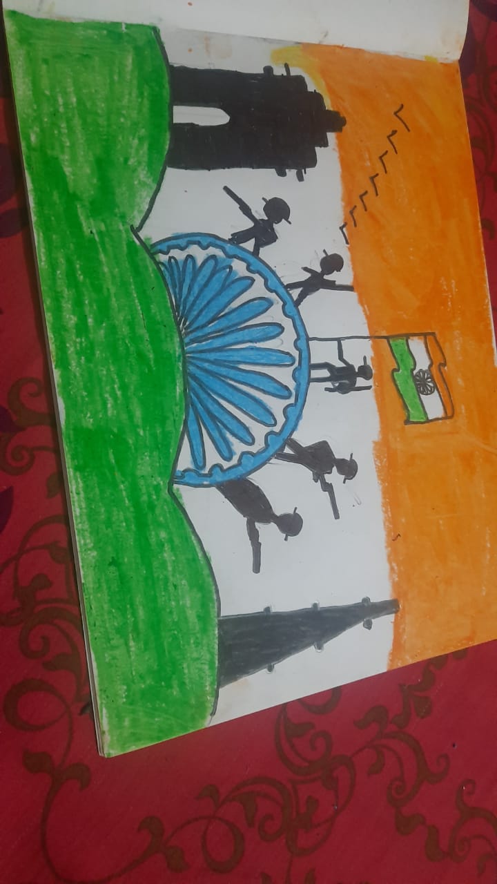 India heart drawing | 15 August Drawing | Independence day drawing - YouTube